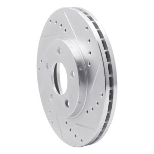 Chevrolet Malibu Brake Rotor (1) - Front Right - R1 Concepts - Drilled & Slotted - Silver - `04-`08